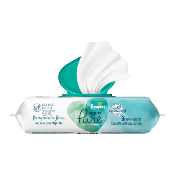 Pampers Aqua Pure Sensitive Baby Wipes 1x Pop-top - 56 Each