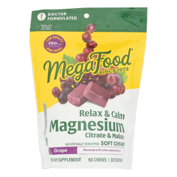 Megafood Magnesium Chews Grape - 60 Each