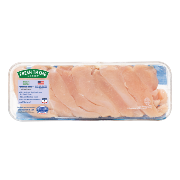 Fresh Thyme Antibiotic Free Thin Sliced Chicken Breasts Family Pack - 1.7 Pound