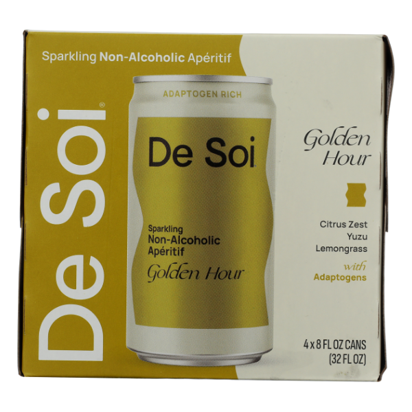 De Soi Sparkling Non-alcoholic Aperitif Golden Hour 4 Pack - 8 Fl Oz Cans - 32 Fluid ounce