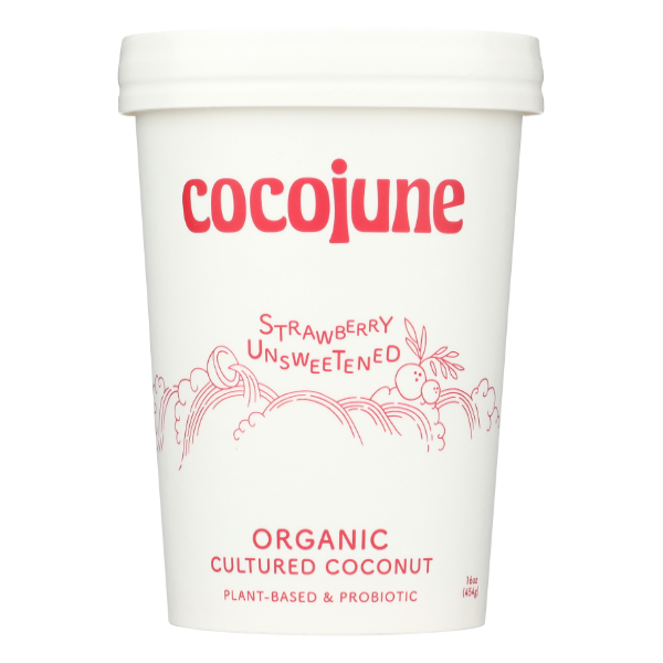 Cocojune Strawberry Unsweetened Cultured Coconut Yogurt - 16 Ounce