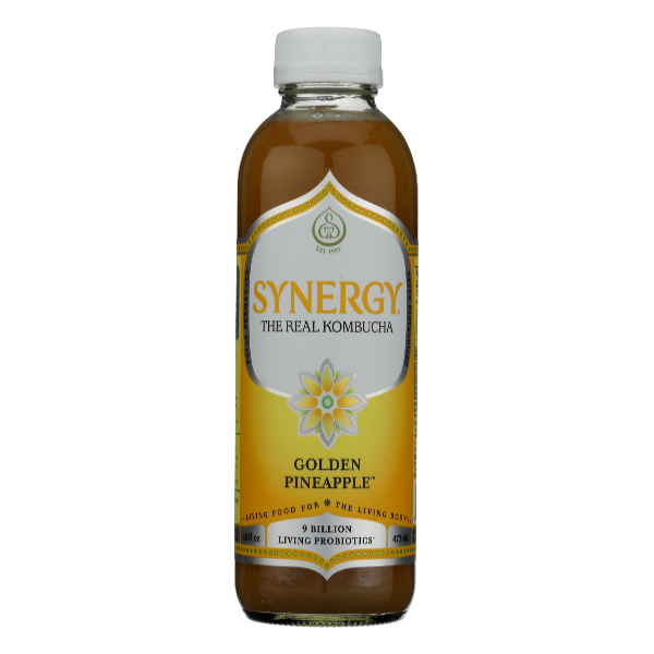 Gt's Synergy Raw Golden Pineapple Kombucha - 16 Fluid ounce