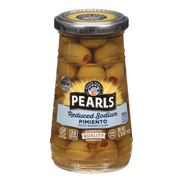 Pearls Reduced Sodium Pimiento Stuffed Manzanilla Olives - 5.75 Ounce