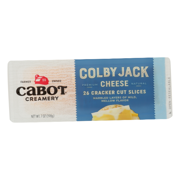 Cabot Colby Jack Premium Natural Cheese 26 Cracker Cut Slices - 7 Ounce