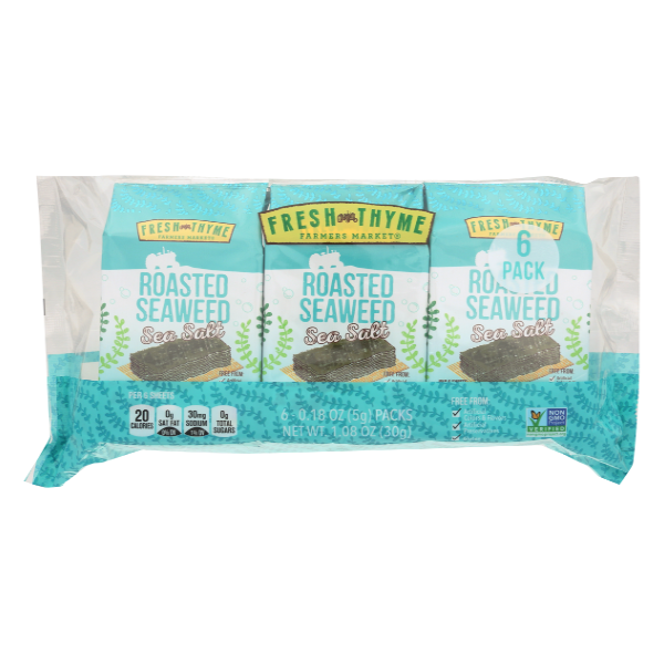 Fresh Thyme Roasted Seaweed With Sea Salt Snack Packs 6ct - 1.08 Ounce