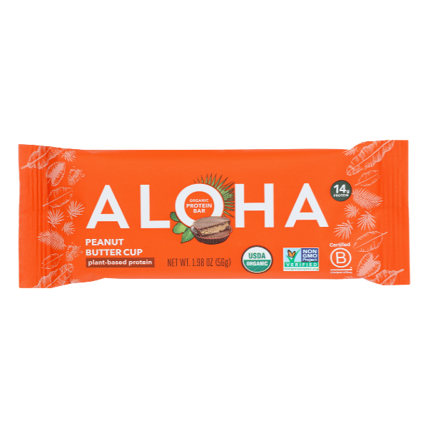 Aloha Organic Peanut Butter Cup Plant Based Protein Bar - 1.98 Ounce