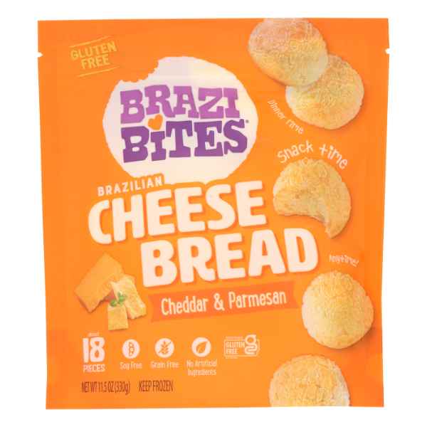 Brazi Bites Gluten Free Cheddar & Parmesan Brazilian Cheese Bread - 11.5 Ounce