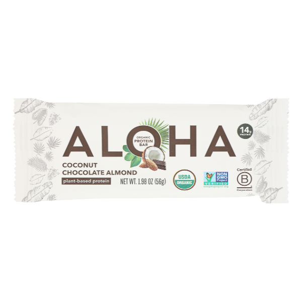 Aloha Organic Coconut Chocolate Almond Plant Based Protein Bar - 1.98 Ounce