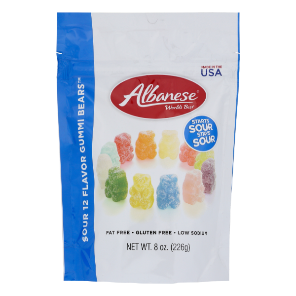 Albanese 12 Variety Sour Gummi Bear - 8 Ounce