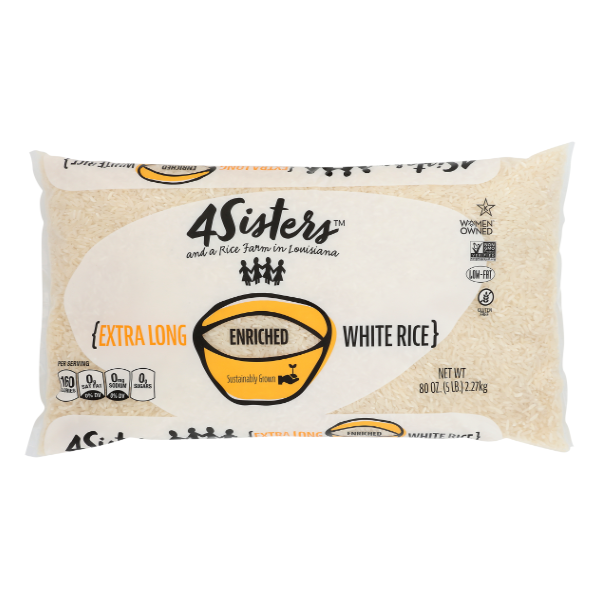 4sisters Extra Long Grain Enriched White Rice - 5 Pound