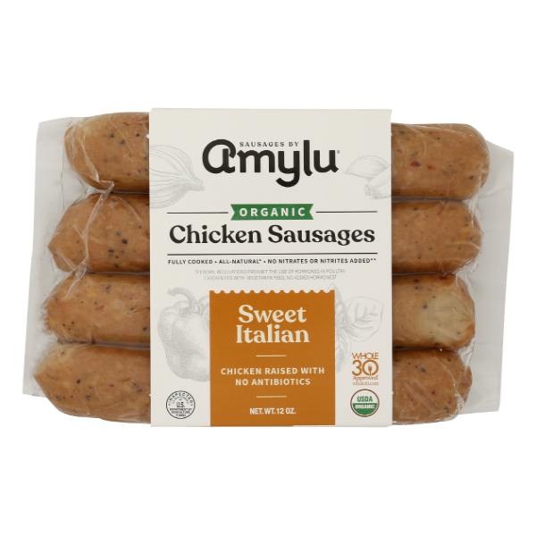 Amylu Organic Italian Chicken Sausages - 12 Ounce