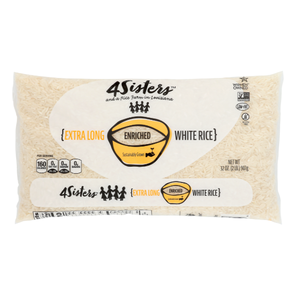 4sisters Extra Long Enriched White Rice - 2 Pound