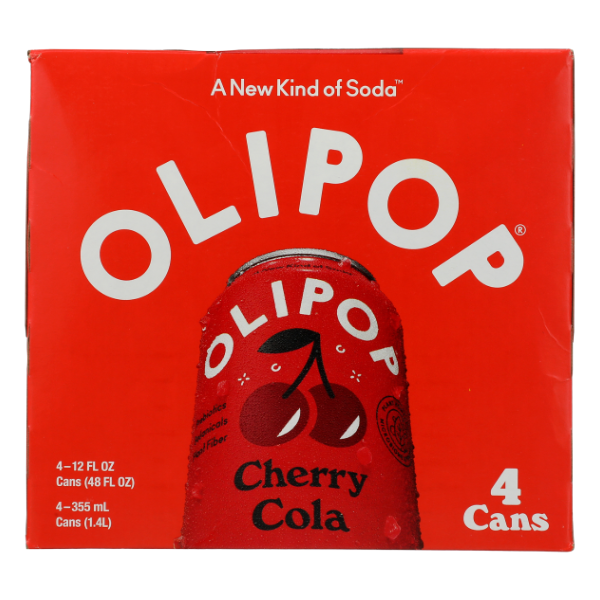 Olipop Cherry Cola Prebiotic Soda 4 Pack - 12 Fl Oz - 48 Fluid ounce