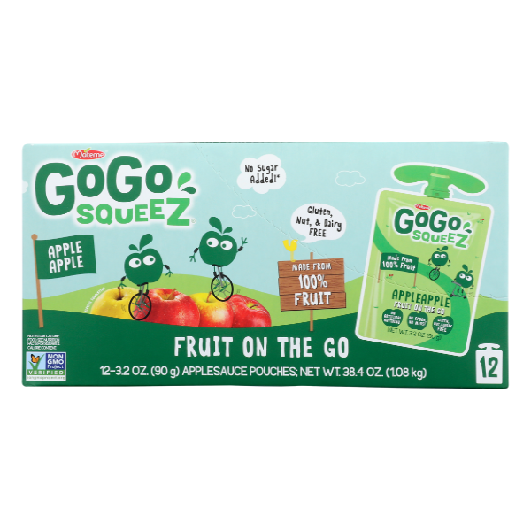Gogo Squeez Apple Apple Fruit On The Go 12pk - 38.4 Ounce