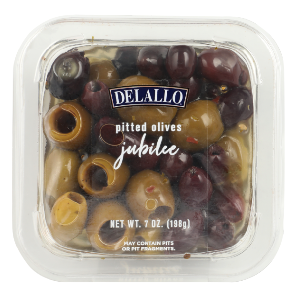 Delallo Jubilee Pitted Olives In Oil - 7 Ounce