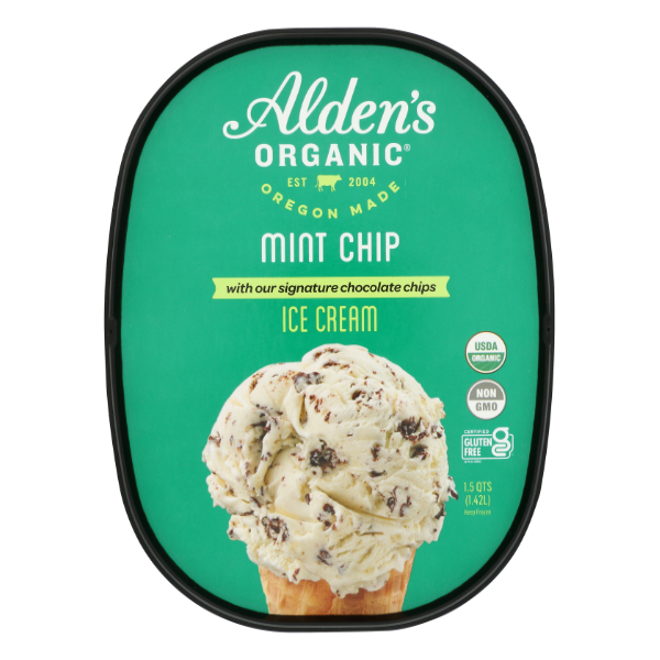 Alden's Organic Mint Chip Ice Cream - 48 Fluid ounce