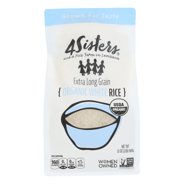 4sisters Organic Extra Long Grain White Rice - 2 Pound