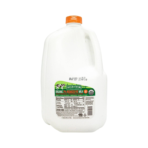 Fresh Thyme Organic 2% Reduced Fat Milk - 128 Fluid ounce
