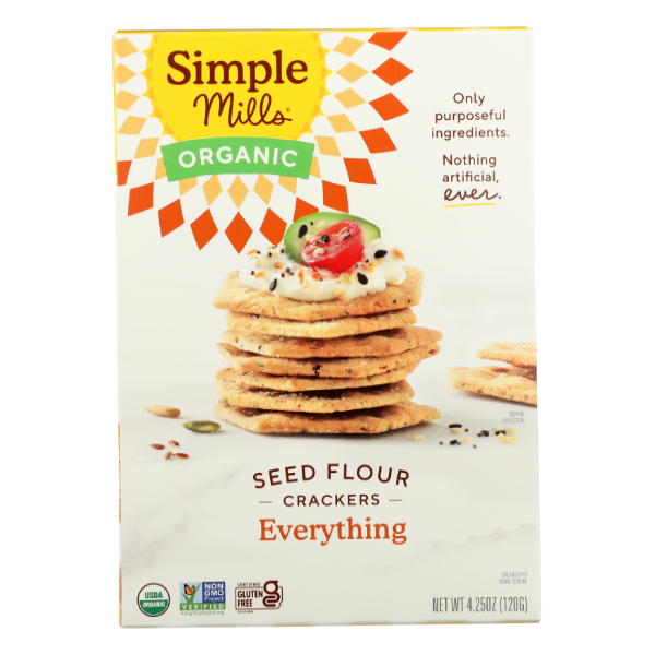 Simple Mills Organic Everything Seed Flour Crackers - 4.25 Ounce