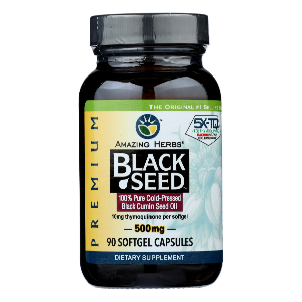 Amazing Herbs Premium Black Seed Oil 500 Mg - 90 Each