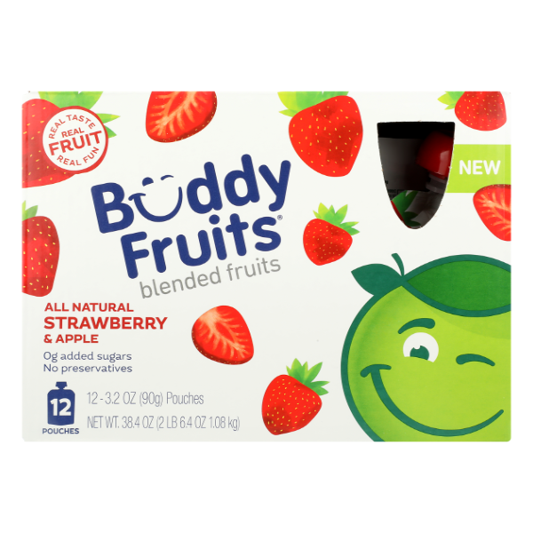 Buddy Fruits Strawberry & Apple Blended Fruits 12pk - 38.4 Ounce
