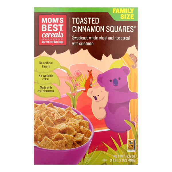 Mom's Best Cereals Toasted Cinnamon Squares - 17.5 Ounce