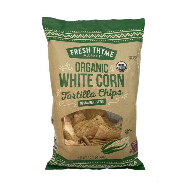 Fresh Thyme Organic White Corn Tortilla Chips - 10.1 Ounce