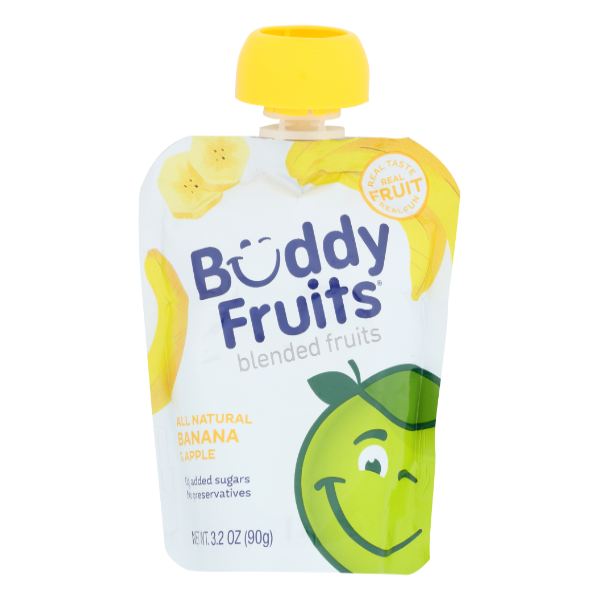 Buddy Fruits All Natural Banana & Apple Blended Fruits Pouch - 3.2 Ounce