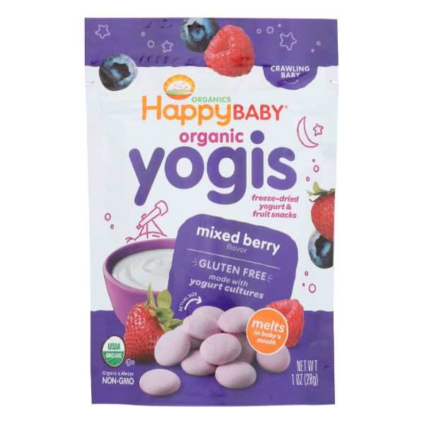 Happy Baby Organic Yogis Mixed Berry Yogurt Drops - 1 Ounce