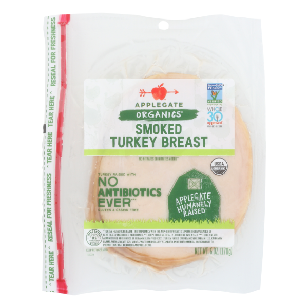 Applegate Organics Smoked Turkey Breast - 6 Ounce
