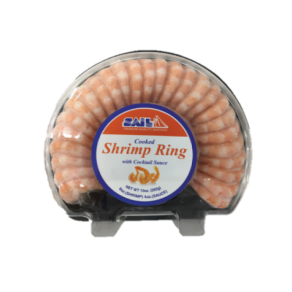 61/70ct Sail Cooked Shrimp Ring With Cocktail Sauce - 10 Ounce