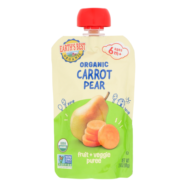 Earth's Best Carrot Pear Puree - 3.5 Ounce