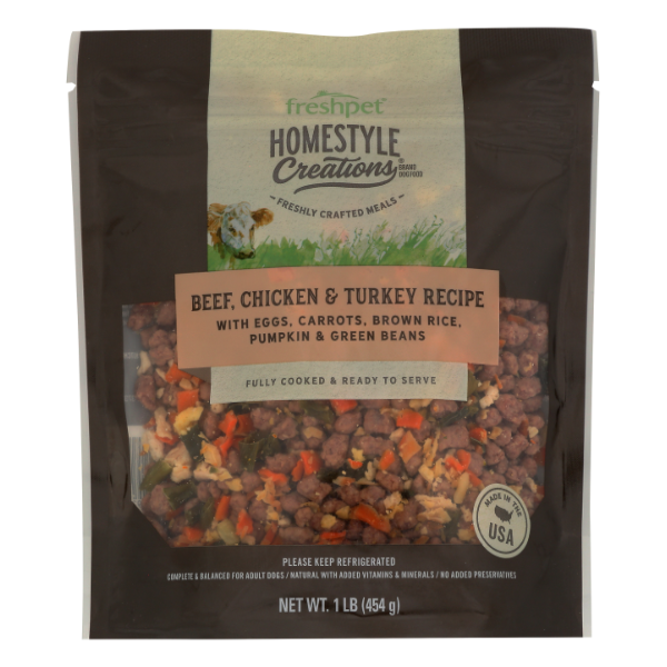 Freshpet Homestyle Creations Beef Chicken And Turkey Recipe Adult Dog Food - 1 Pound