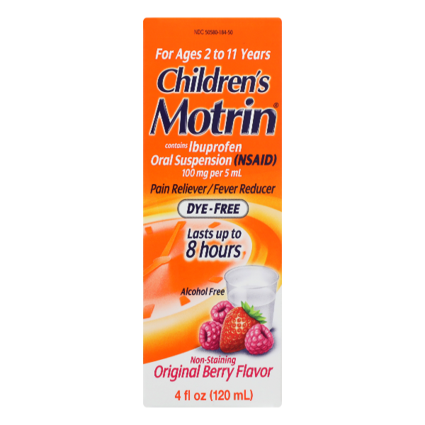 Motrin Childrens Ibuprofen Dye Free Berry Flavor - 4 Fluid ounce