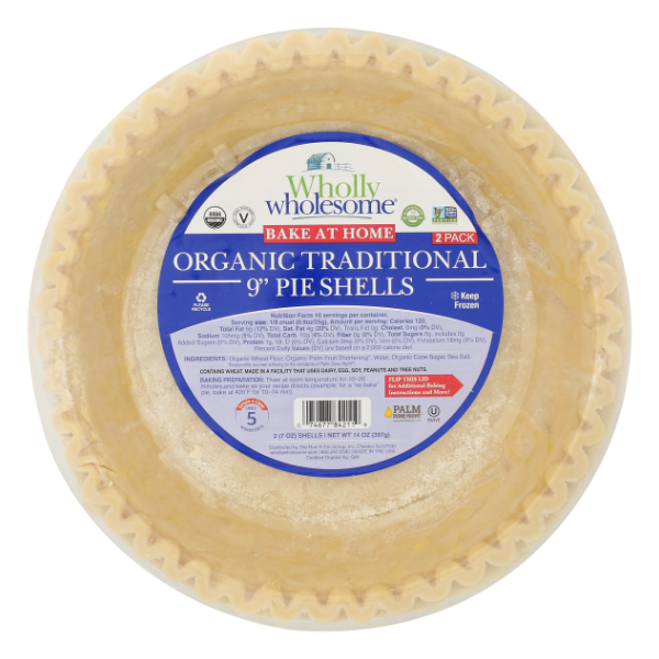 Wholly Wholesome Traditional 9 Inch Pie Shells 2pk - 14 Ounce