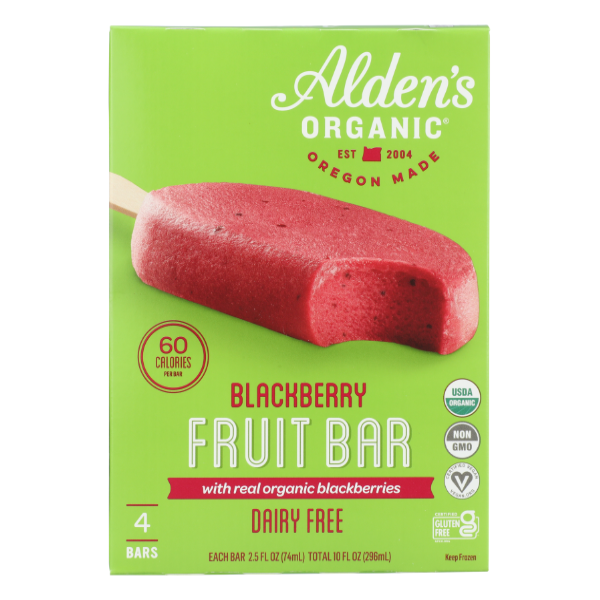 Alden's Organic Non-dairy Blackberry Sorbet Bars - 10 Fluid ounce