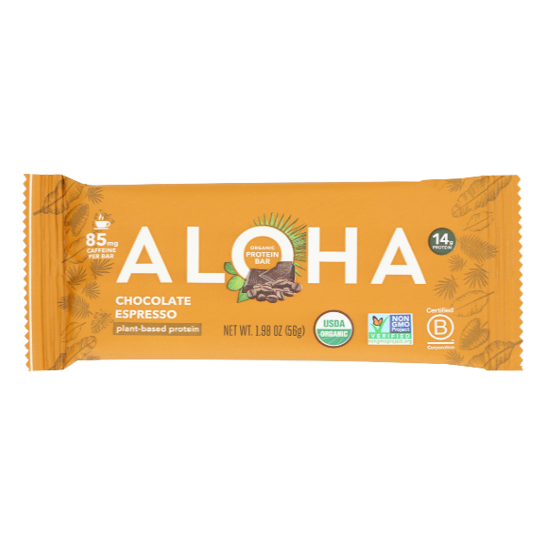 Aloha Chocolate Espresso Plant Based Protein Bar - 1.98 Ounce