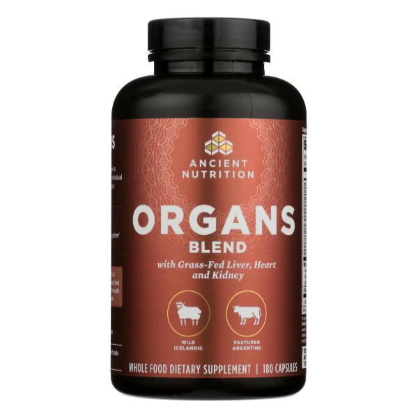 Ancient Nutrition Organ's Blend With Grass-fed Liver Heart & Kidney - 180 Each