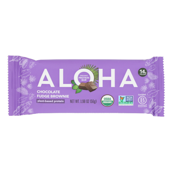 Aloha Chocolate Fudge Brownie Plant Based Protein Bar - 1.98 Ounce