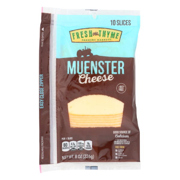 Fresh Thyme Muenster Cheese Slices - 8 Ounce