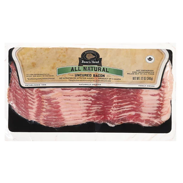 All Natural Uncured Bacon - 12 Ounce