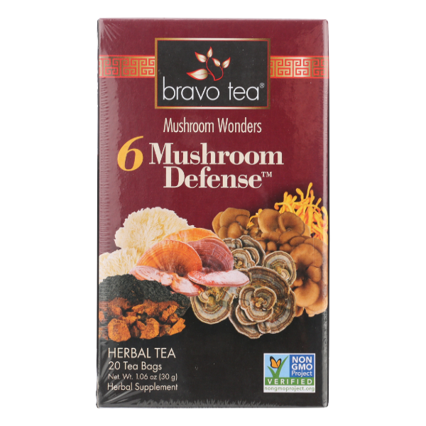 Bravo Tea Mushroom Wonders 6 Mushroom Defense Herbal Tea 20 Ct - 1.06 Ounce