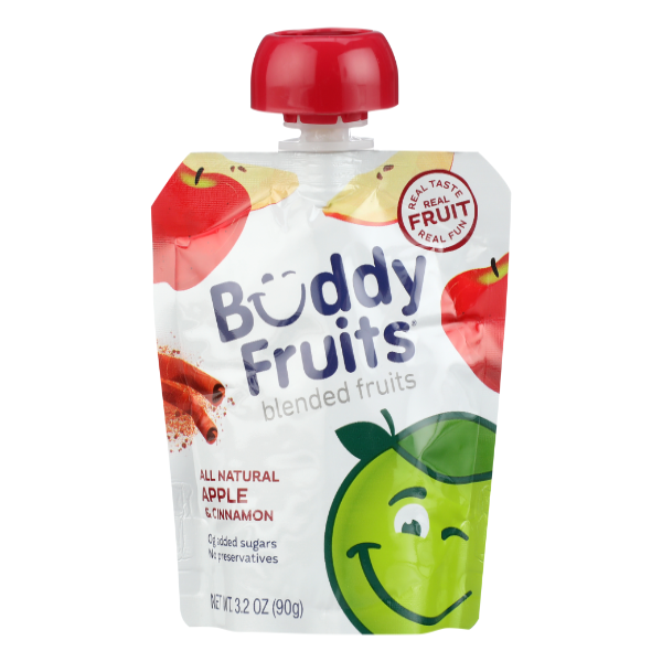 Buddy Fruits Original Apple Cinnamon Pure Blended Fruits Pouch - 3.2 Ounce