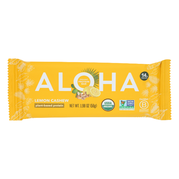 Aloha Lemon Cashew Plant Based Protein Bar - 1.98 Ounce