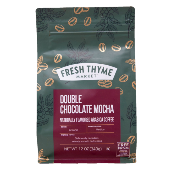 Fresh Thyme Double Chocolate Mocha Ground Coffee - 12 Ounce