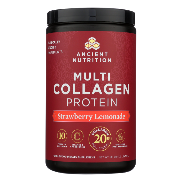 Ancient Nutrition Multi Collagen Protein Powder Strawberry Lemonade Flavor - 535 Gram