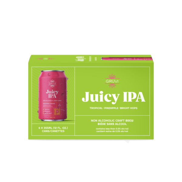 Gruvi Non-alcoholic Juicy Ipa 6 Pack - 12 Fl Oz Cans - 72 Fluid ounce