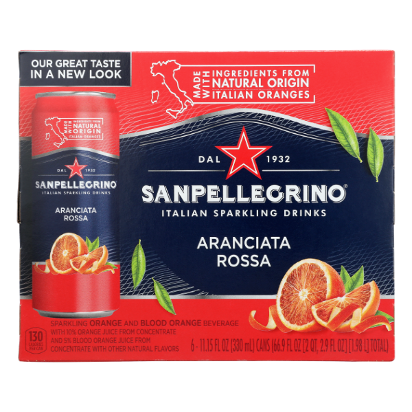 San Pellegrino Aranciata Rossa Sparkling Drink 6pk - 66.9 Fluid ounce