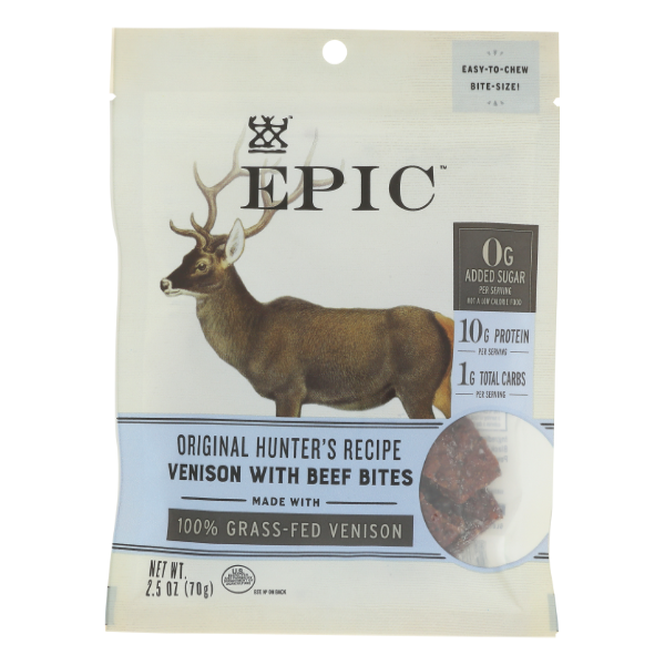 Epic Venison Jerky Bites - 2.5 Ounce