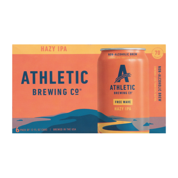 Athletic Brewing Co. Non-alcoholic Hazy Ipa Free Wave 6 Pack - 12 Fl Oz Cans - 72 Fluid ounce